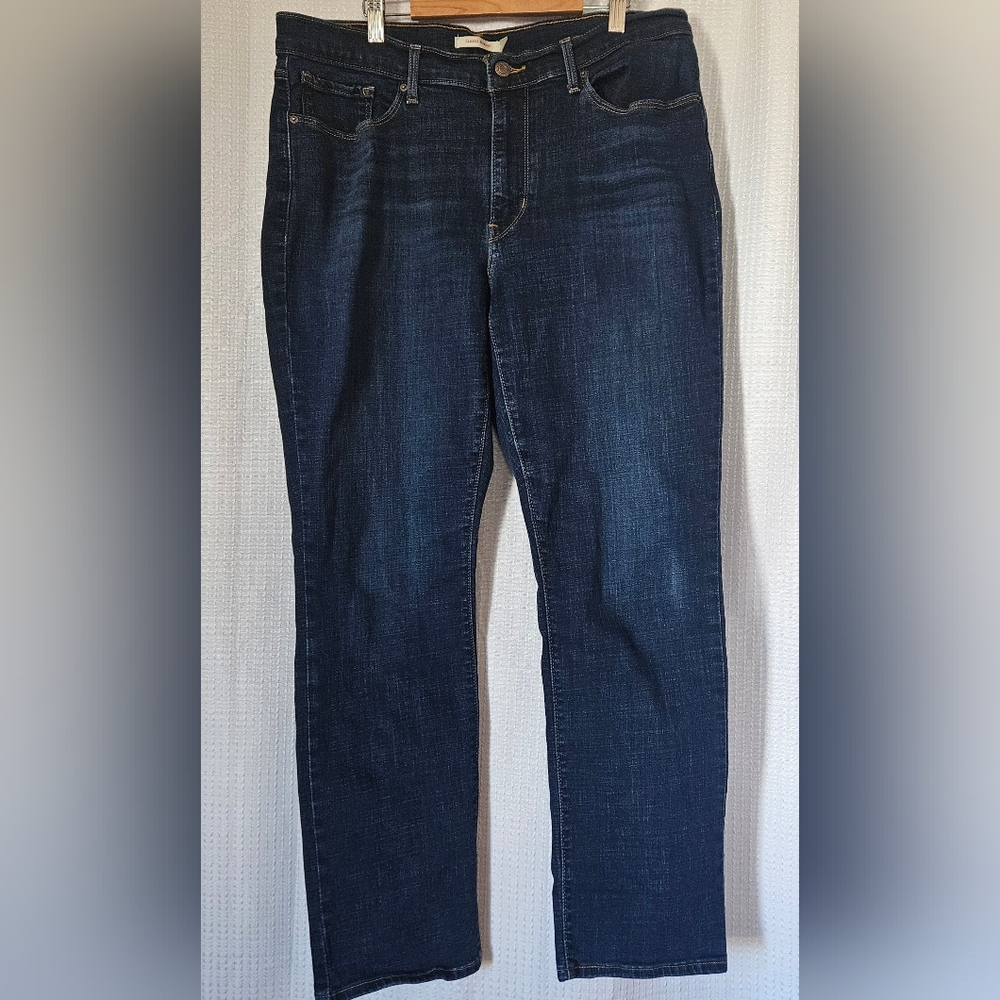 Levis Classic Straight Dark Wash Denim Jeans Women's Size 14